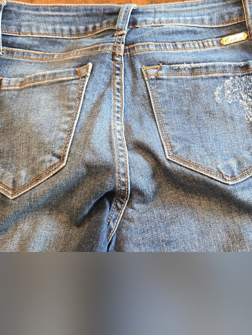 KanCan Men's Relaxed Blue Denim Jeans with Back Pocket Detail